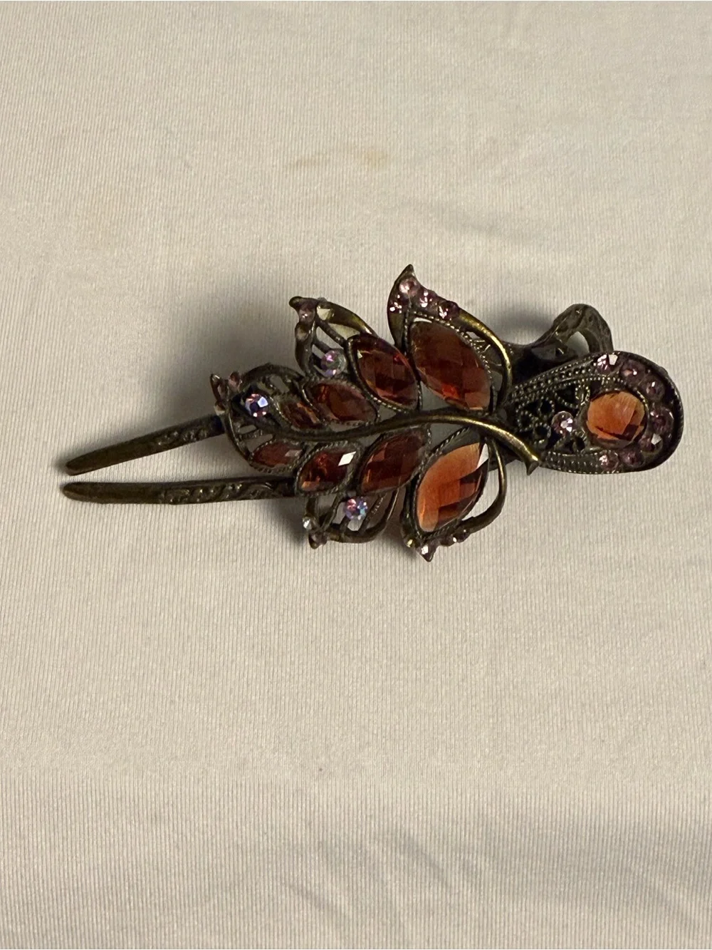 Bohemian VTG Rhinestone barrette Leaf Hair Fork - Elegant Accent Hair Jewelry